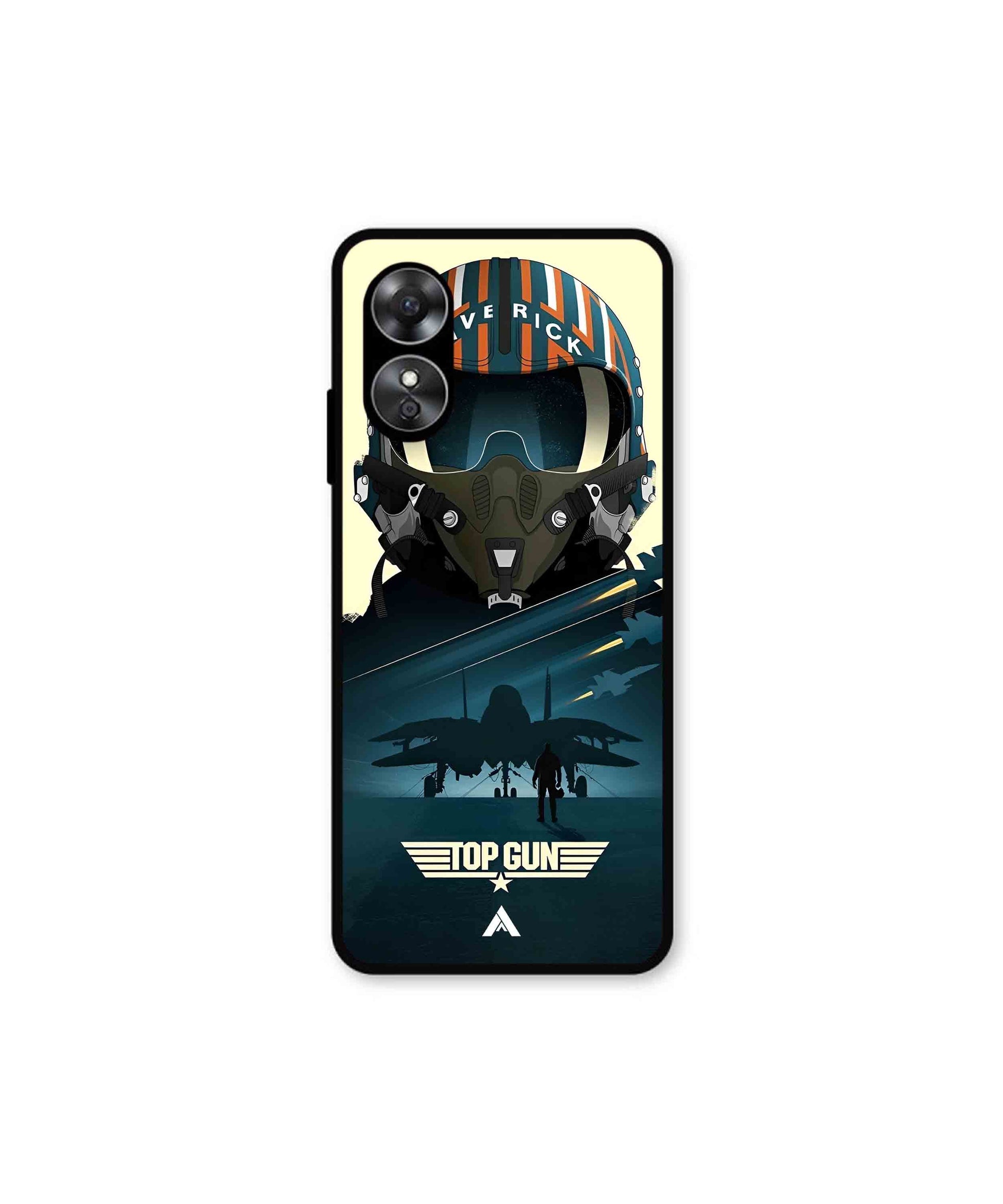 Top Gun Navy Metal Back Cover Phone Case for Oppo A17 