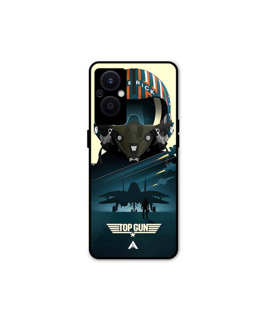 Top Gun Navy Metal Back Cover Phone Case for Oppo F21 Pro 5G 