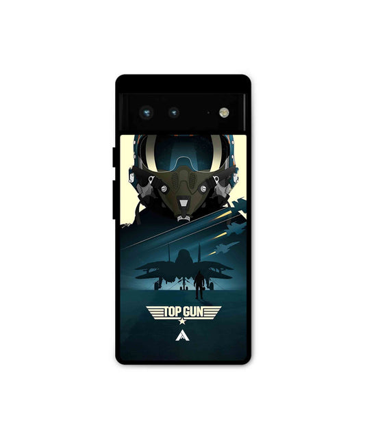 Top Gun Navy Metal Back Cover Phone Case for Pixel 6 Pro 