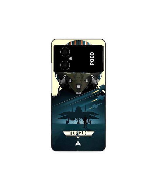 Top Gun Navy Metal Back Cover Phone Case for Poco M4 5G