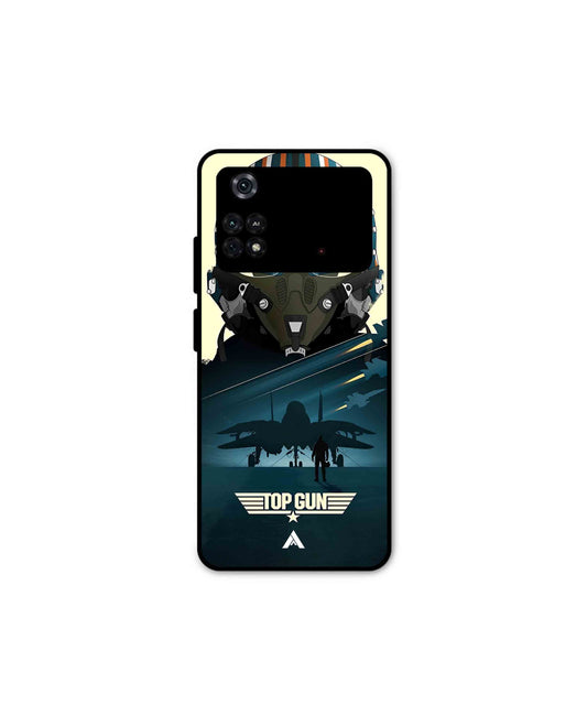 Top Gun Navy Metal Back Cover Phone Case for Poco M4 Pro 4G 