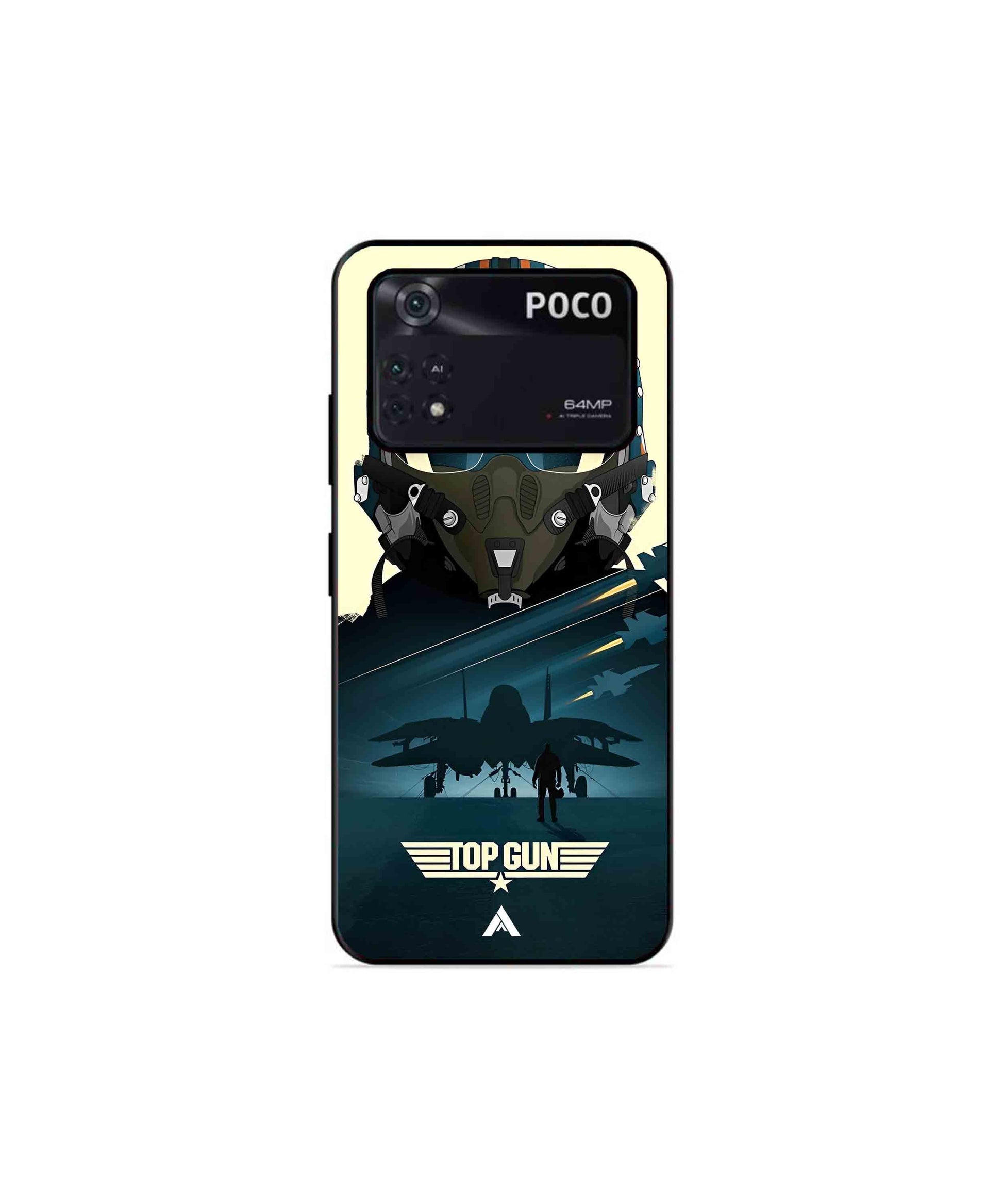 Top Gun Navy Metal Back Cover Phone Case for Poco X4 Pro 