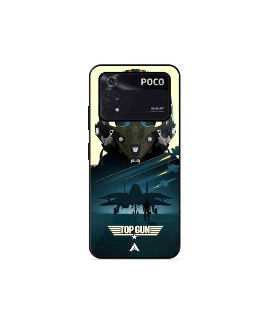 Top Gun Navy Metal Back Cover Phone Case for Poco X4 Pro 