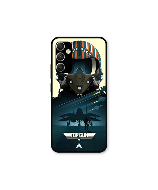 Top Gun Navy Metal Back Cover Phone Case for Samsung Galaxy A34 5G 