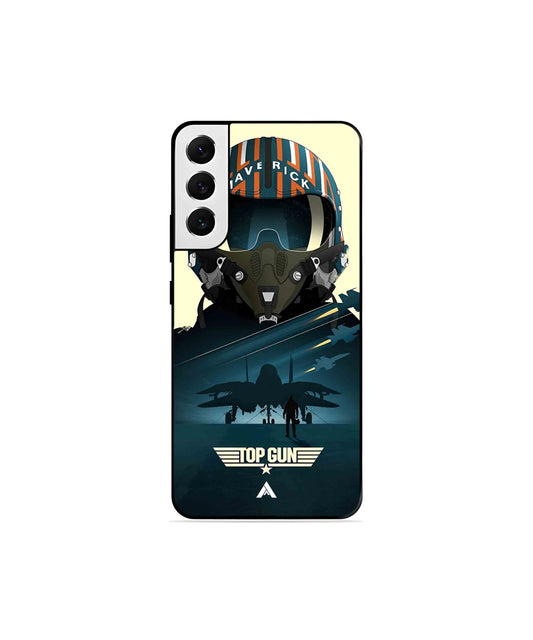 Top Gun Navy Metal Back Cover Phone Case for Samsung Galaxy S22 