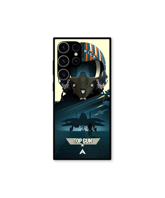 Top Gun Navy Metal Back Cover Phone Case for Samsung Galaxy S23 Ultra 