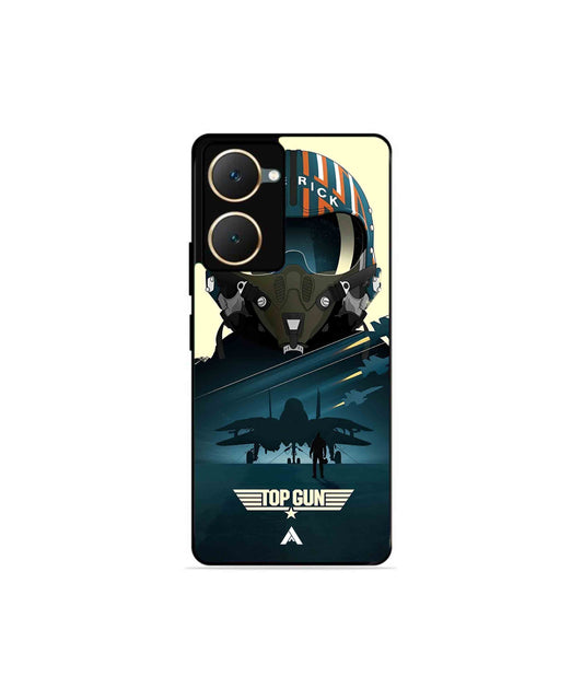 Top Gun Navy Metal Back Cover Phone Case for Vivo Y03 4G 