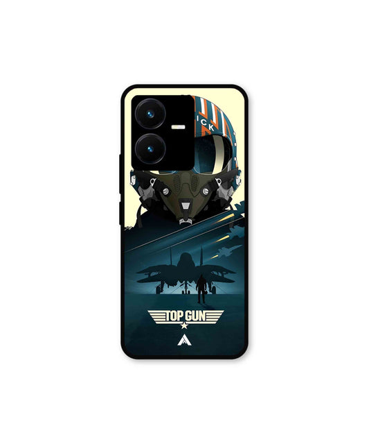 Top Gun Navy Metal Back Cover Phone Case for Vivo Y22 