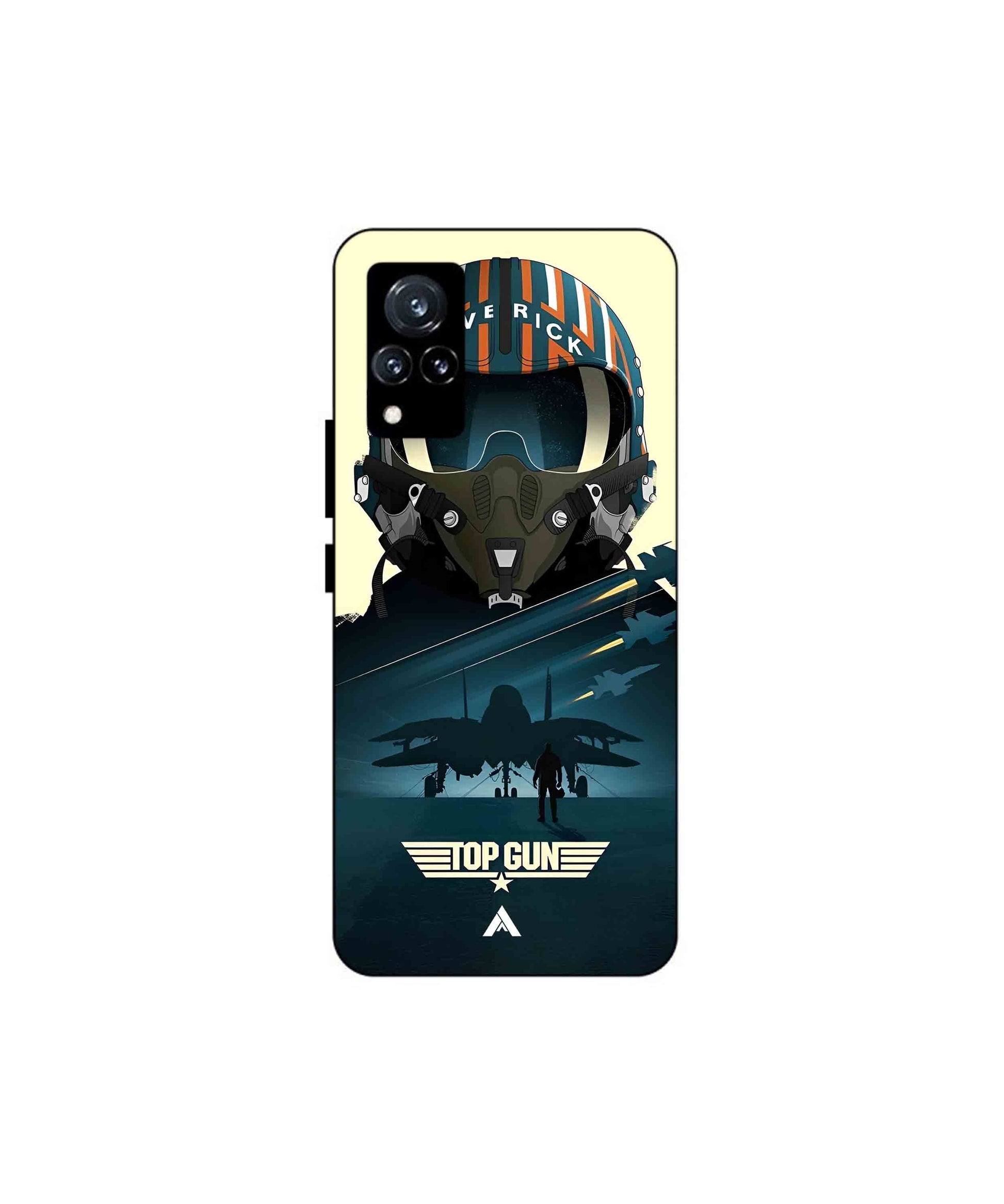 Top Gun Navy Metal Back Cover Phone Case for Vivo v21 