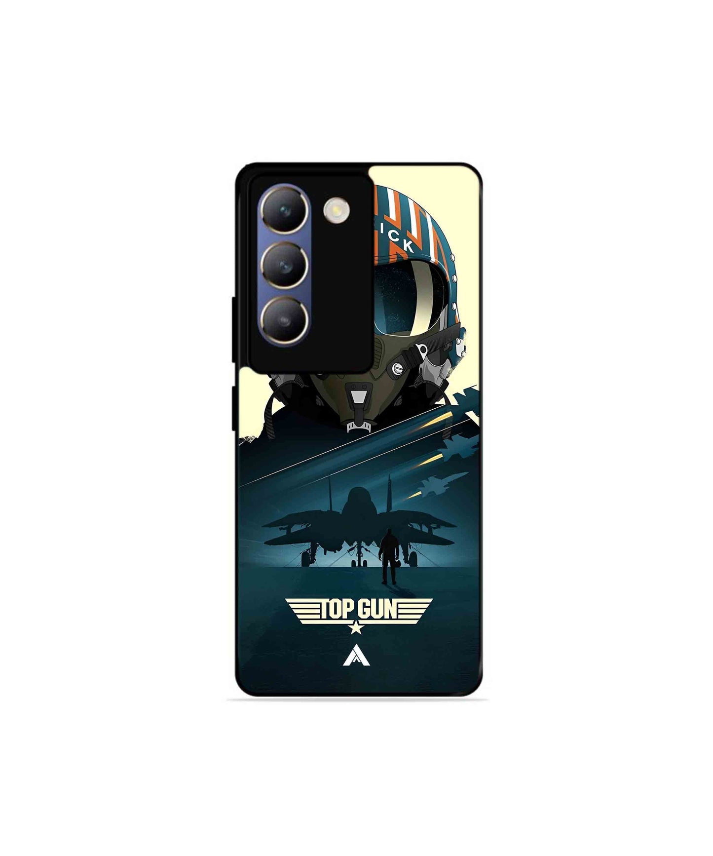 Top Gun Navy Metal Back Cover Phone Case for Vivo v30 Lite