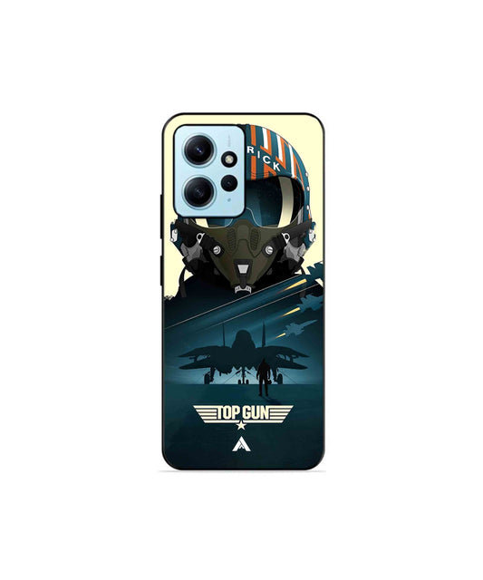 Top Gun Navy Metal Back Cover Phone Case for Xiaomi Redmi Note 12 4G 