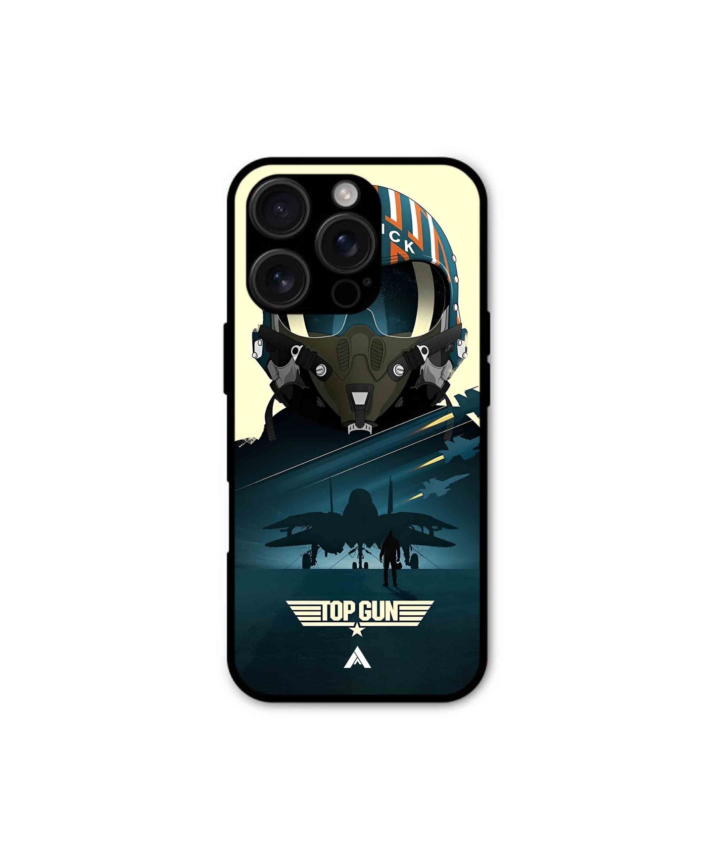 Top Gun Navy Metal Back Cover Phone Case for iPhone 16 ProMax 