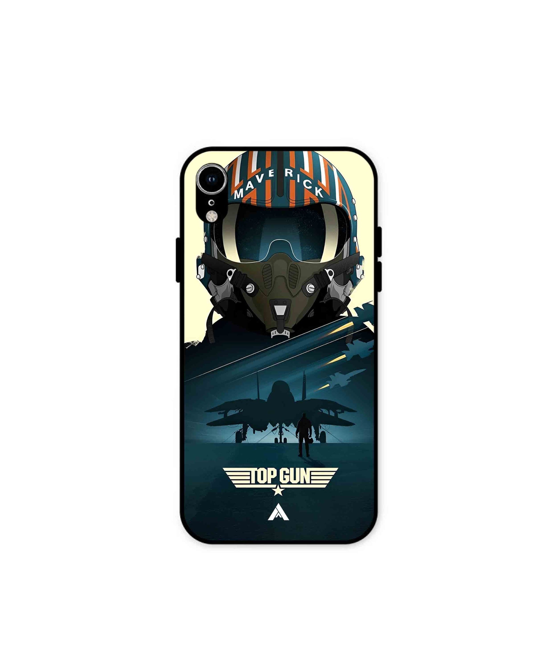 Top Gun Navy Metal Back Cover Phone Case for iPhone Xr 