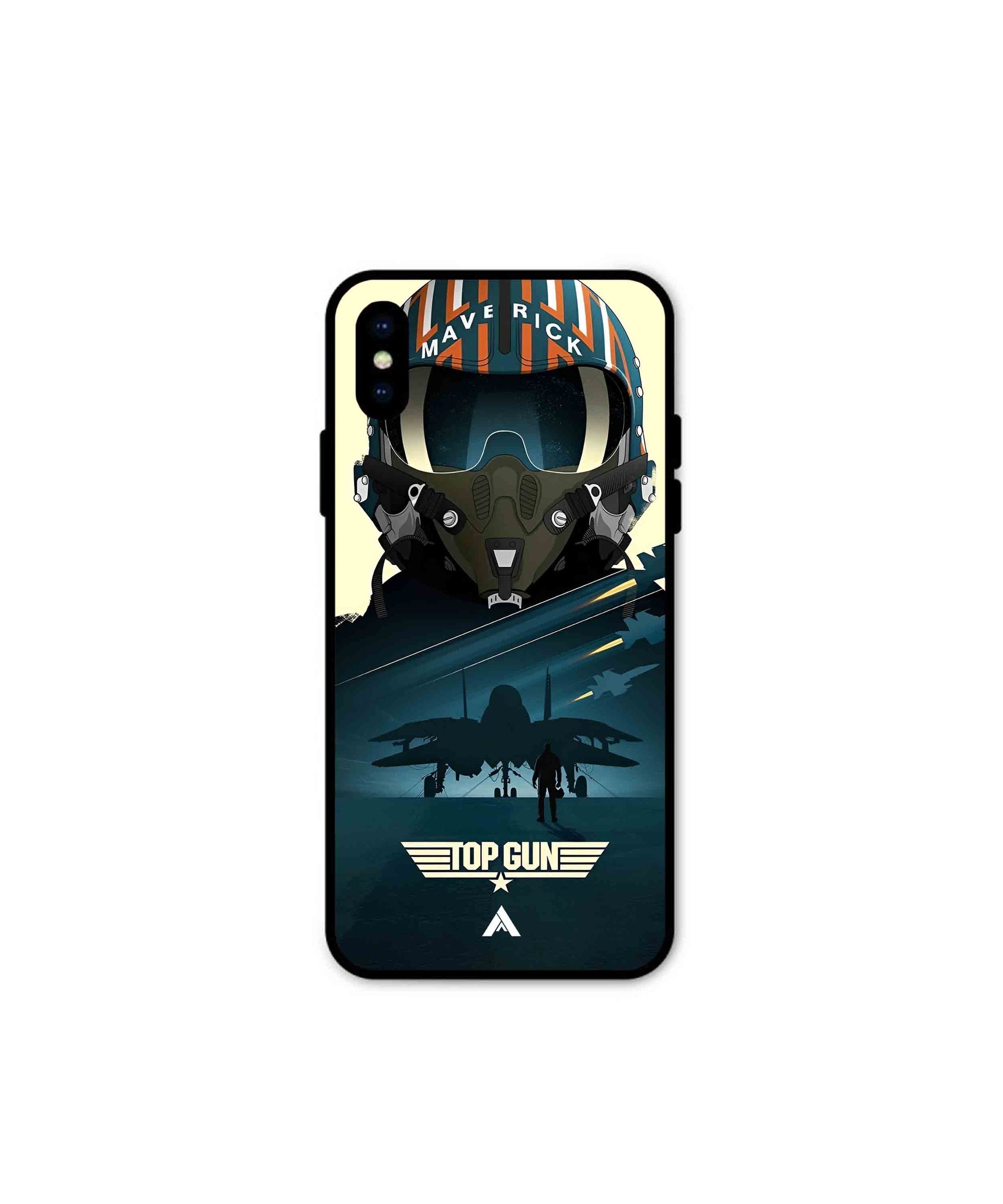 Top Gun Navy Metal Back Cover Phone Case for iPhone Xs 