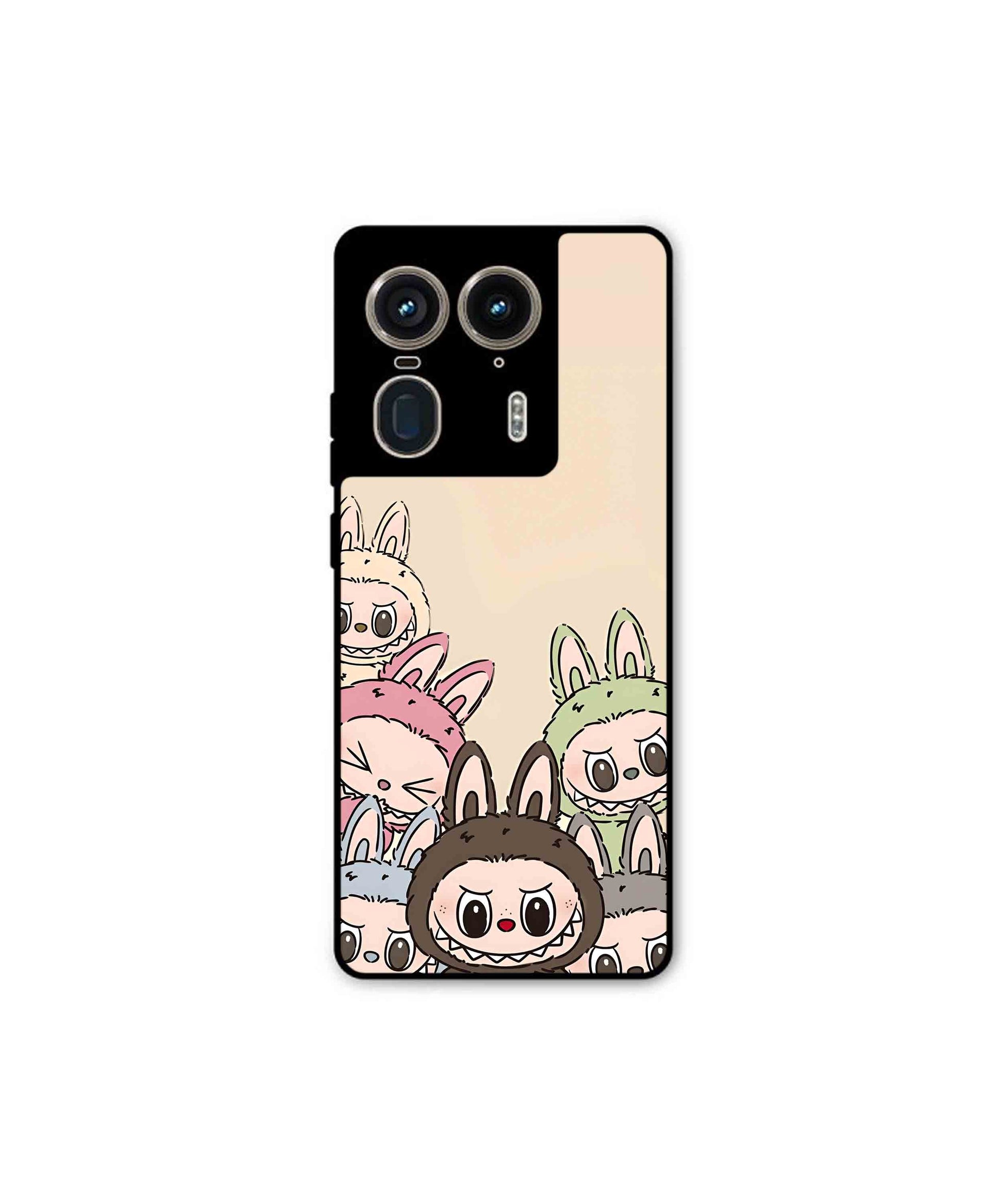 Zimomo Labubu Metal Back Cover Phone Case for Moto Edge 50 Ultra
