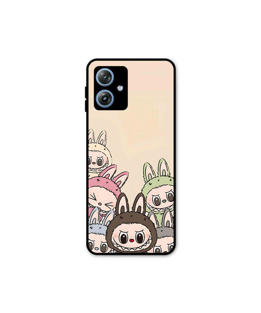 Zimomo Labubu Metal Back Cover Phone Case for Moto G54