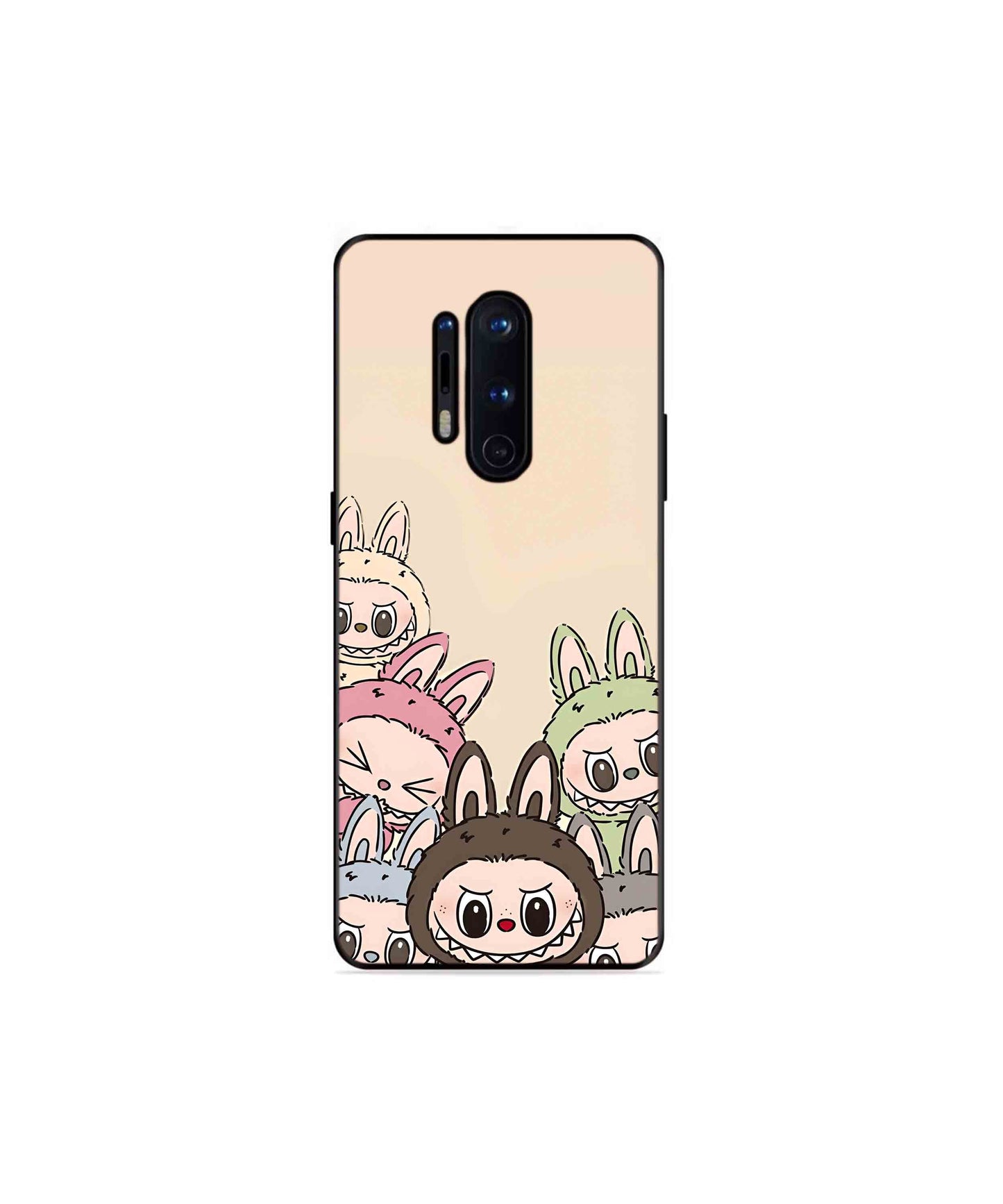 Zimomo Labubu Metal Back Cover Phone Case for Oneplus 8 Pro