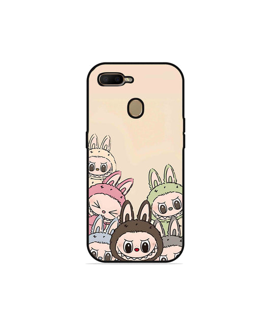 Zimomo Labubu Metal Back Cover Phone Case for Oppo A12