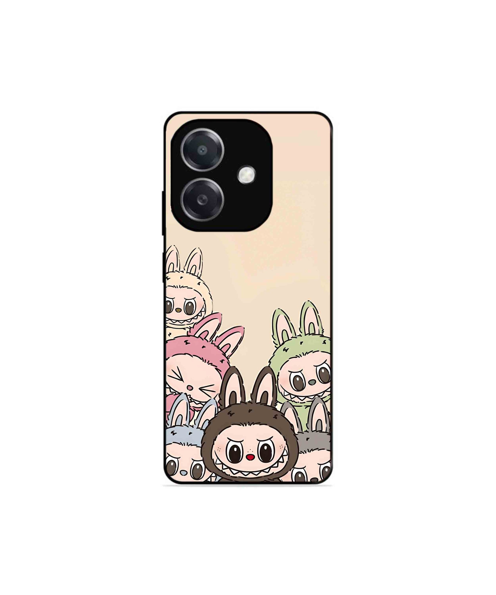 Zimomo Labubu Metal Back Cover Phone Case for Oppo A3