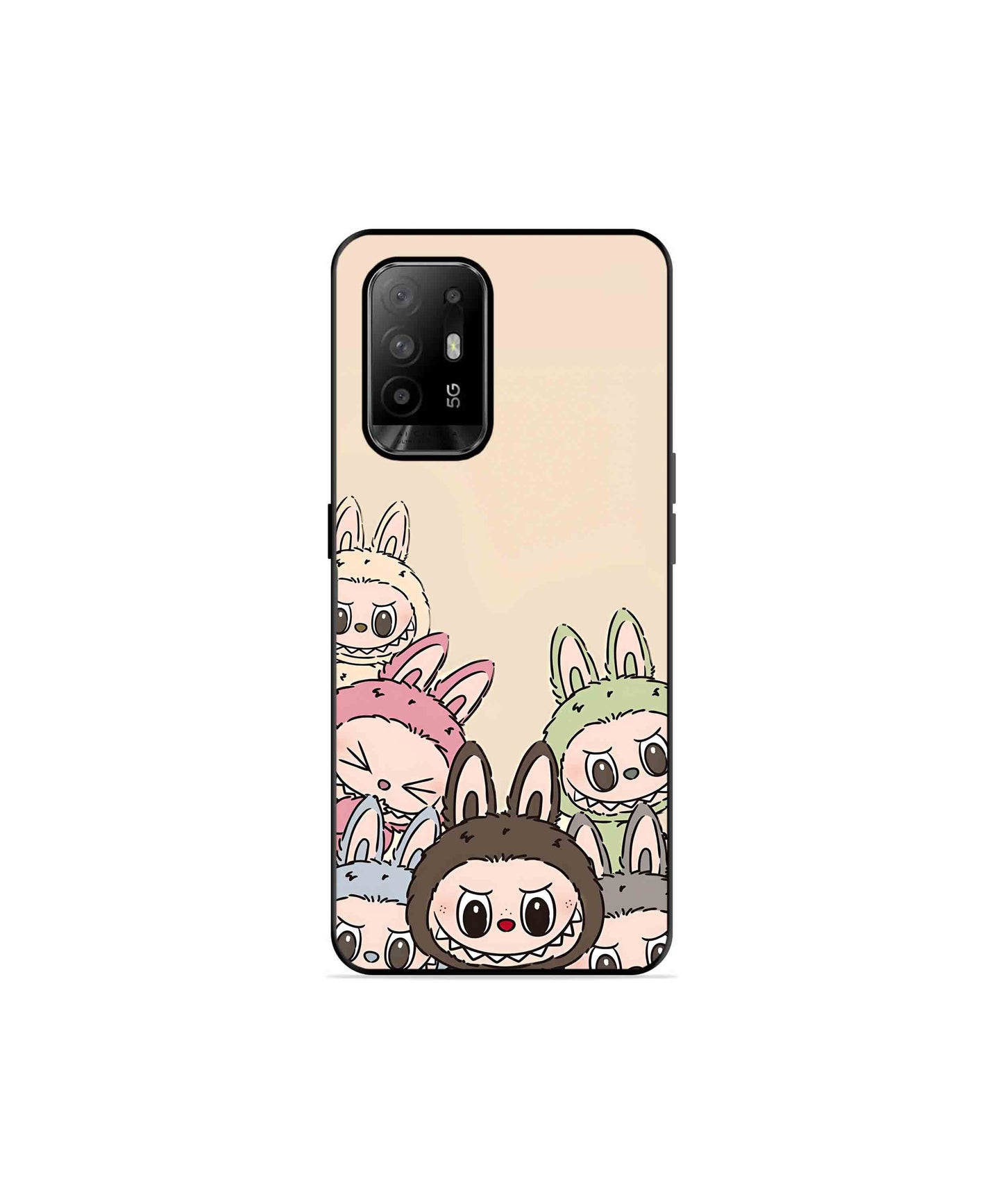 Zimomo Labubu Metal Back Cover Phone Case for Oppo F19 Pro Plus