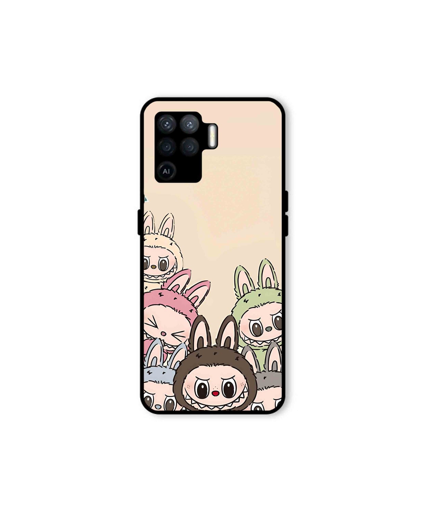 Zimomo Labubu Metal Back Cover Phone Case for Oppo F19 Pro