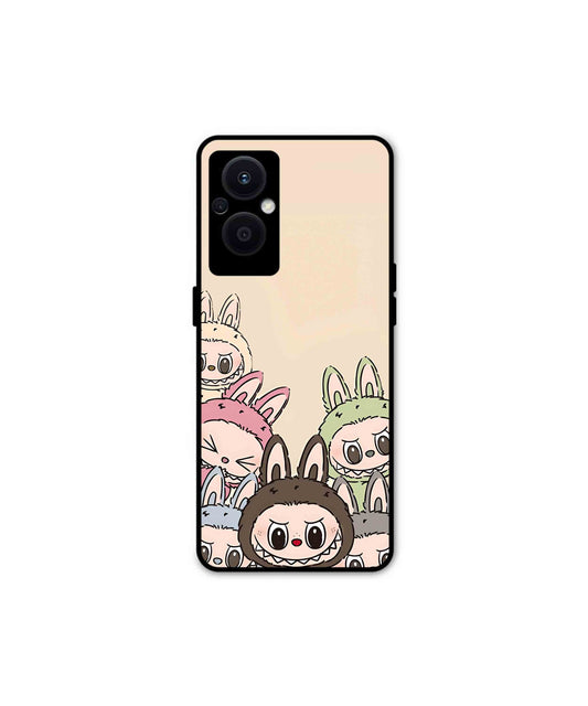 Zimomo Labubu Metal Back Cover Phone Case for Oppo F21 Pro 5G