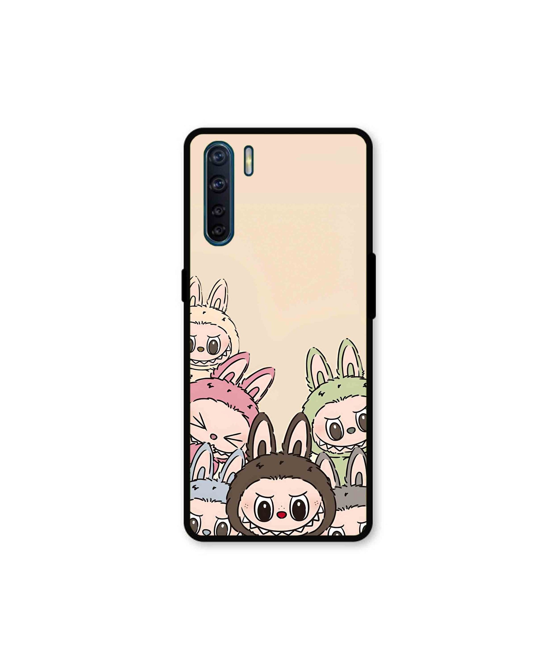 Zimomo Labubu Metal Back Cover Phone Case for Oppo Reno 3