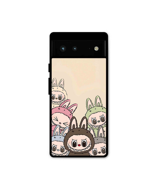 Zimomo Labubu Metal Back Cover Phone Case for Pixel 7A