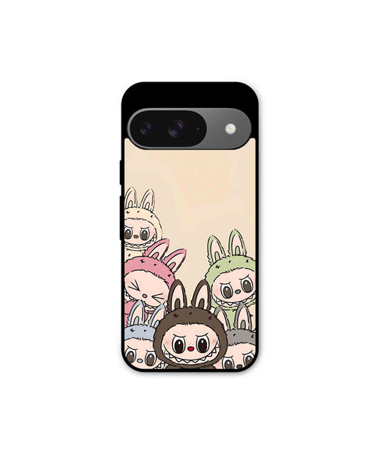 Zimomo Labubu Metal Back Cover Phone Case for Pixel 9