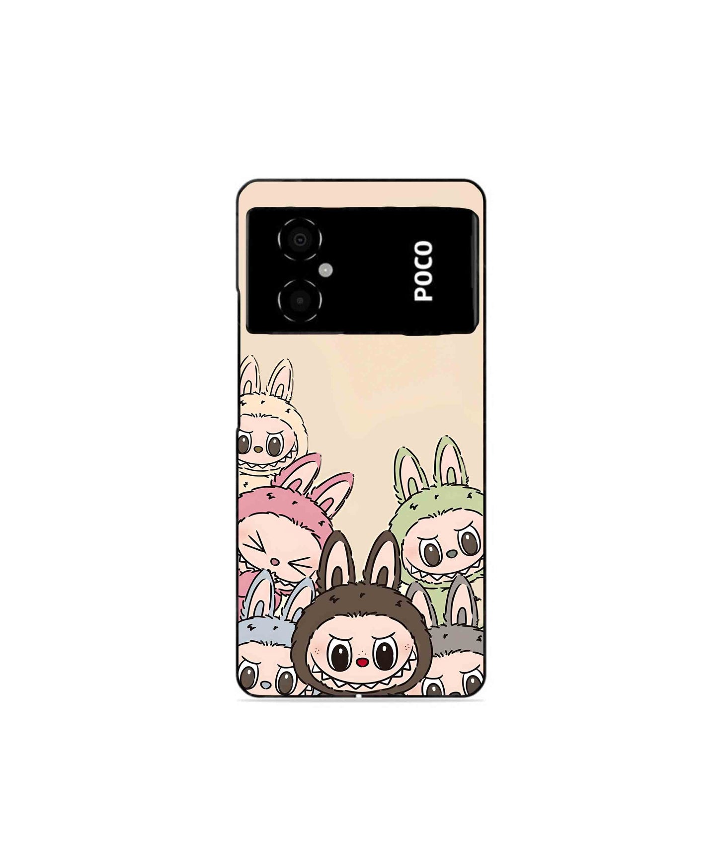 Zimomo Labubu Metal Back Cover Phone Case for Poco M4 5G