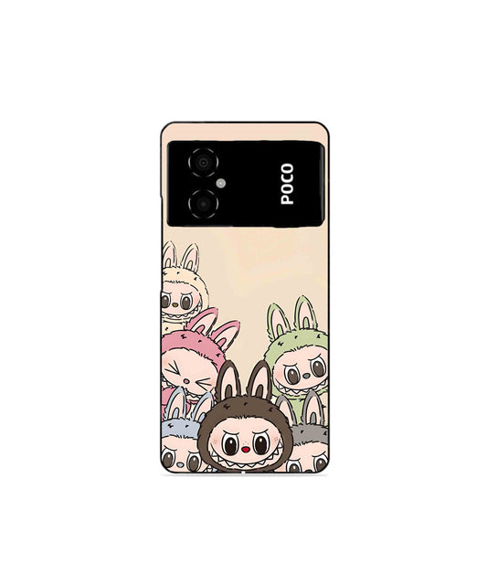 Zimomo Labubu Metal Back Cover Phone Case for Poco M4 5G