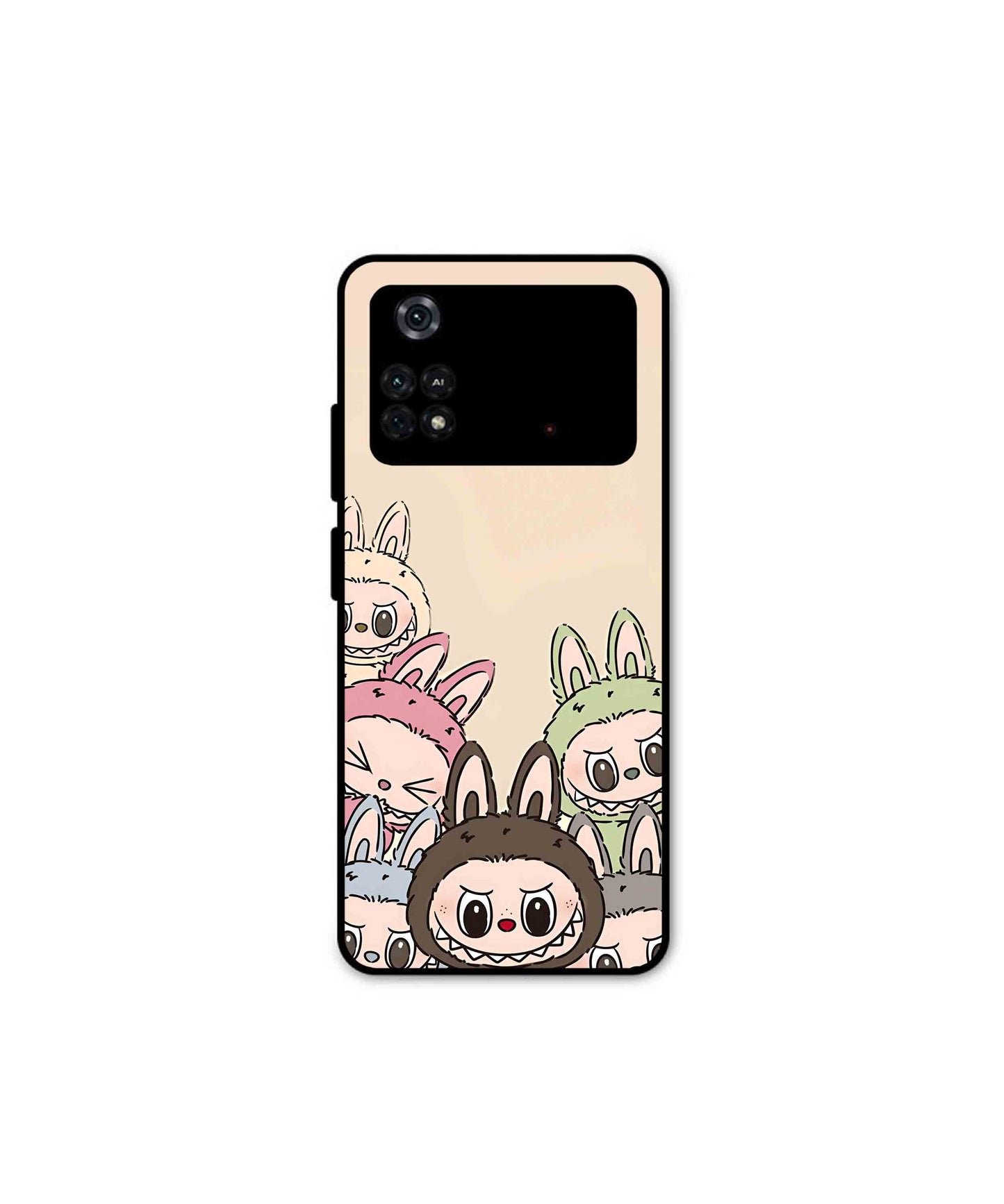 Zimomo Labubu Metal Back Cover Phone Case for Poco M4 Pro 4G