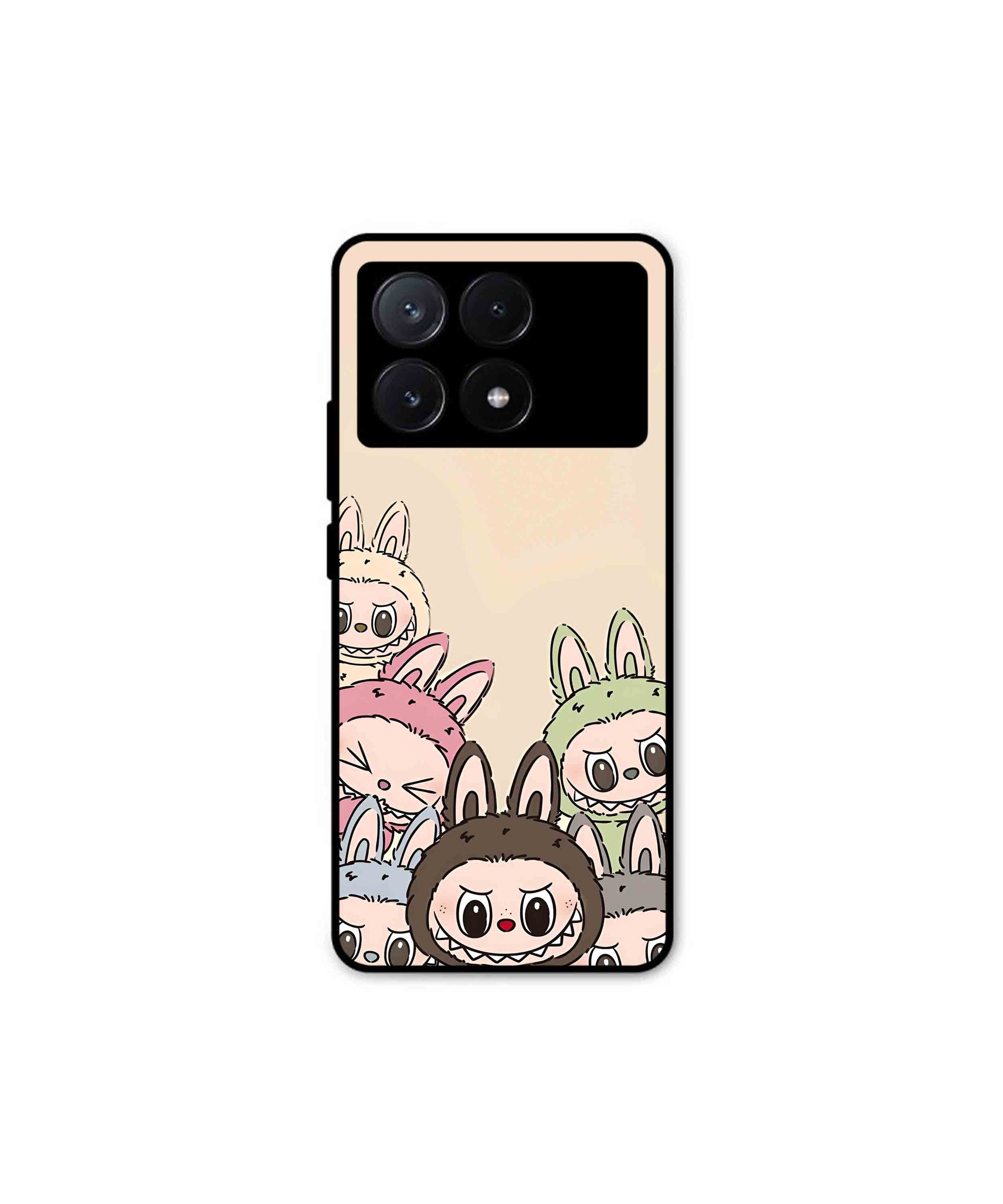 Zimomo Labubu Metal Back Cover Phone Case for Poco X6 Pro