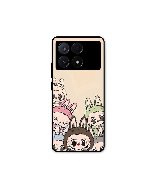 Zimomo Labubu Metal Back Cover Phone Case for Poco X6 Pro