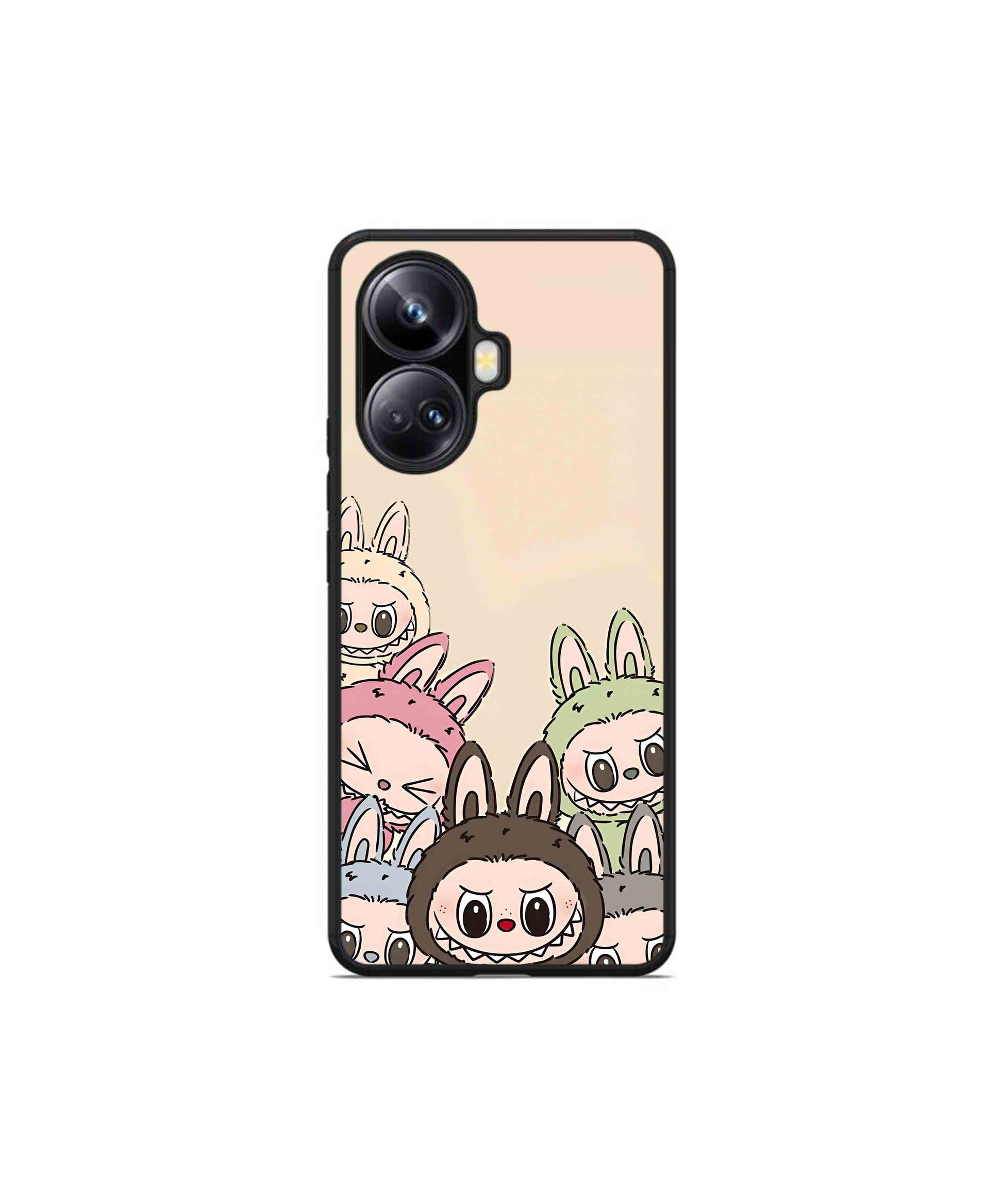 Zimomo Labubu Metal Back Cover Phone Case for Realme 10 Pro Plus