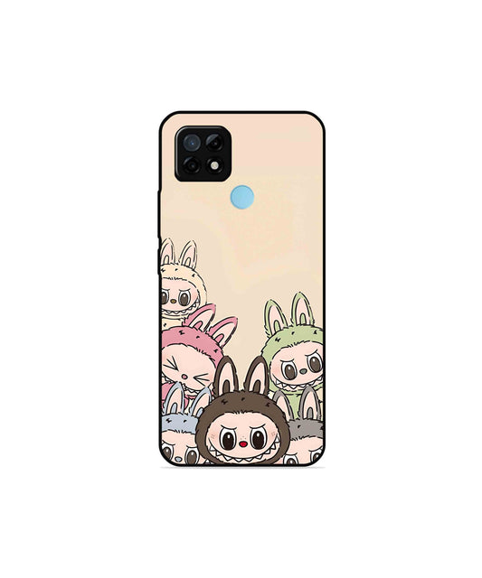 Zimomo Labubu Metal Back Cover Phone Case for Realme C21Y