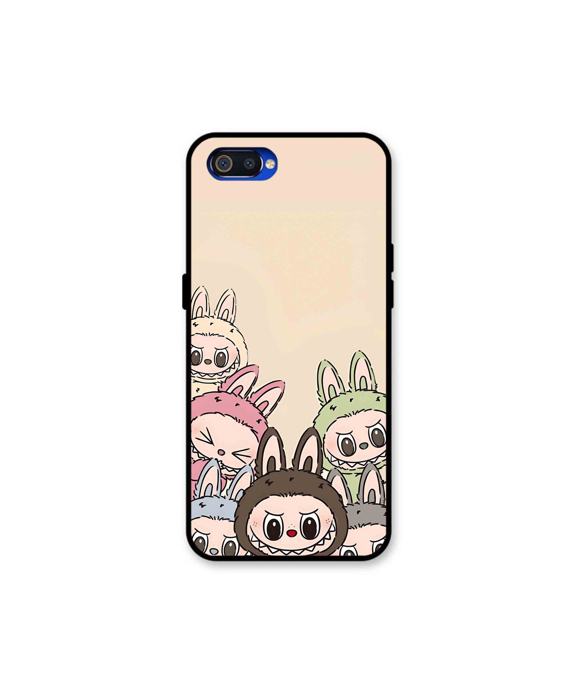 Zimomo Labubu Metal Back Cover Phone Case for Realme C2