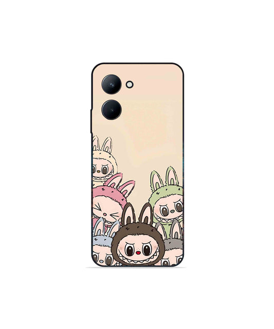 Zimomo Labubu Metal Back Cover Phone Case for Realme C33