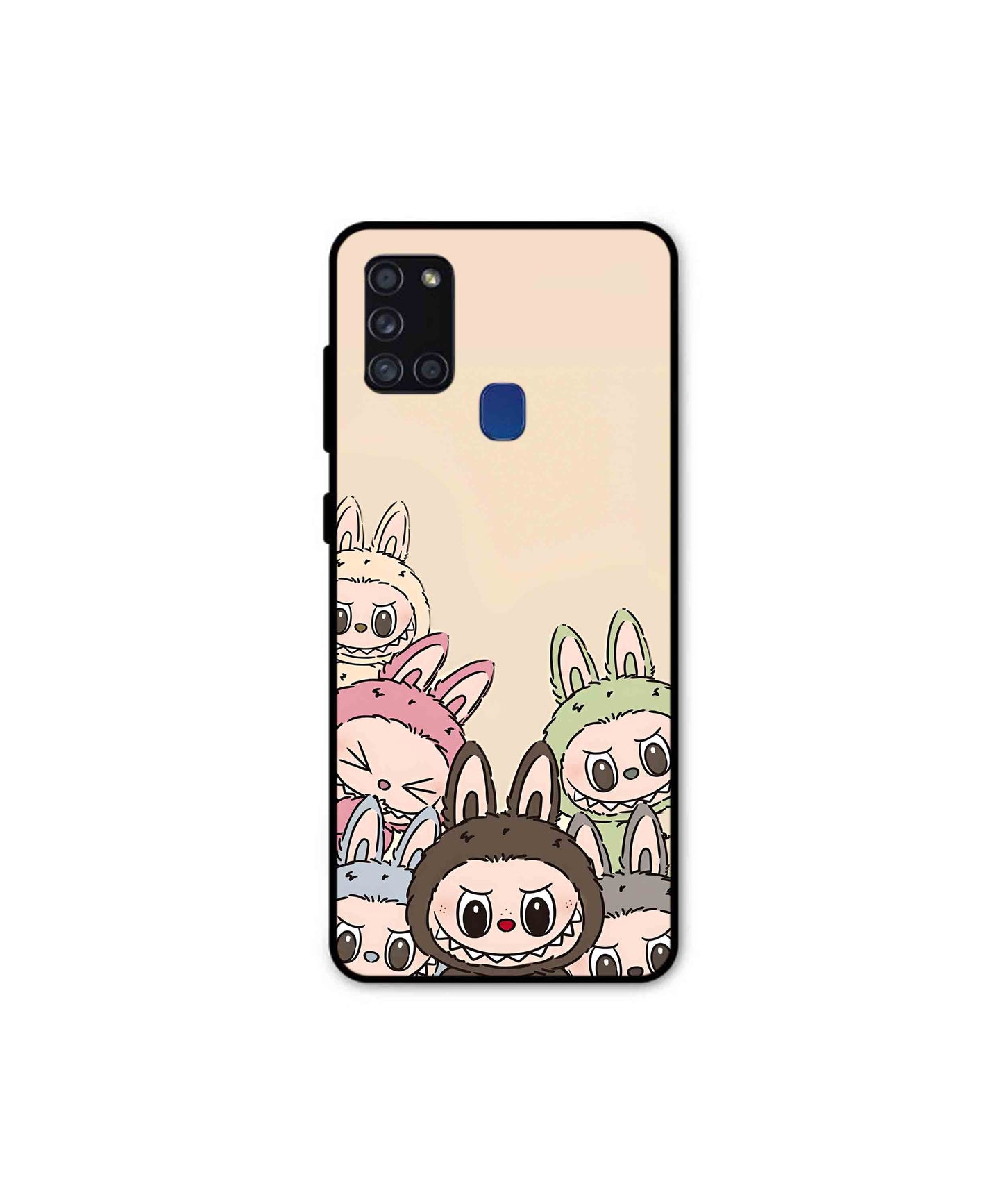 Zimomo Labubu Metal Back Cover Phone Case for Samsung Galaxy A21s
