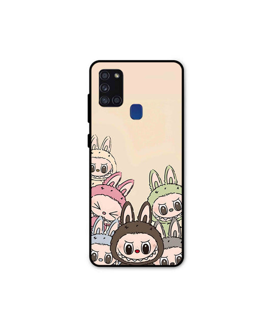 Zimomo Labubu Metal Back Cover Phone Case for Samsung Galaxy A21s