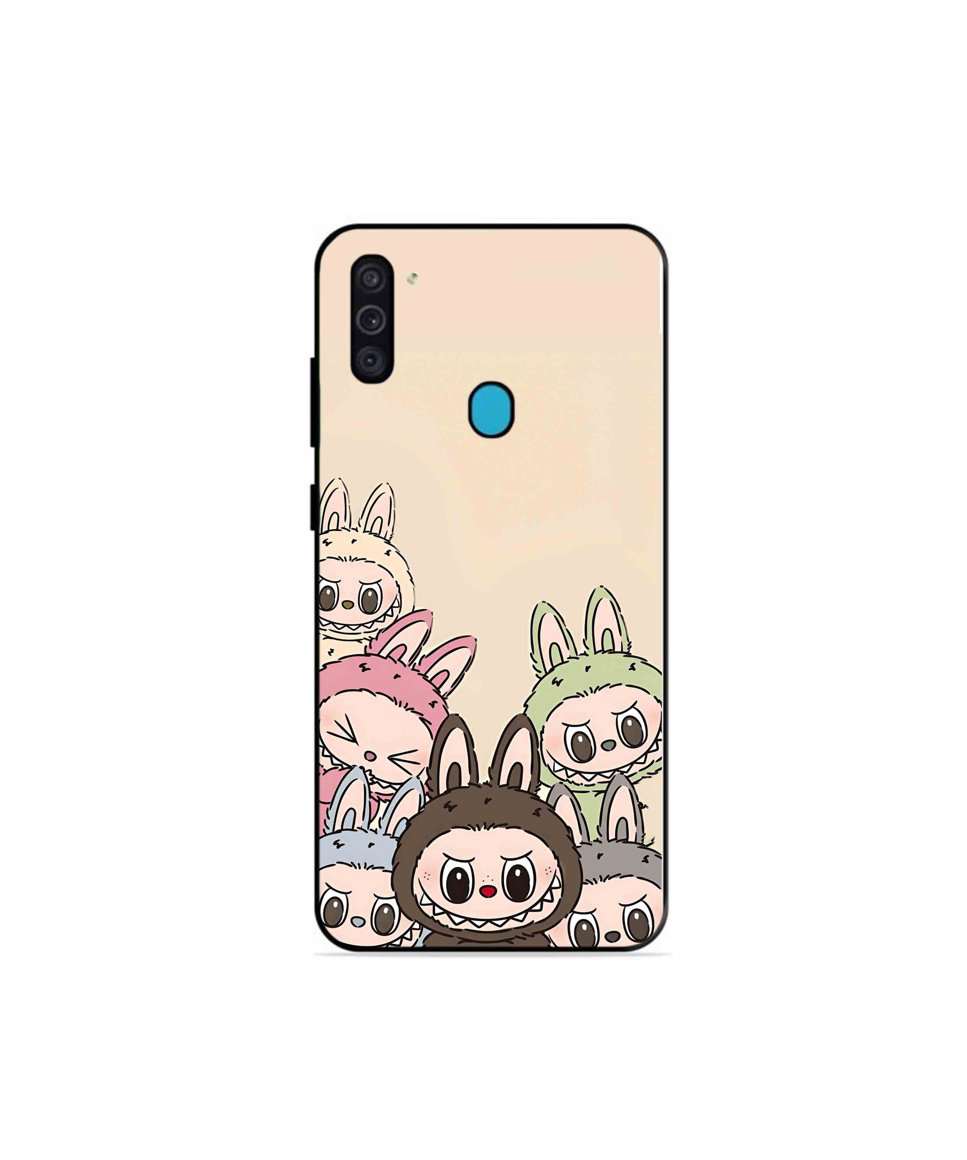 Zimomo Labubu Metal Back Cover Phone Case for Samsung Galaxy F11