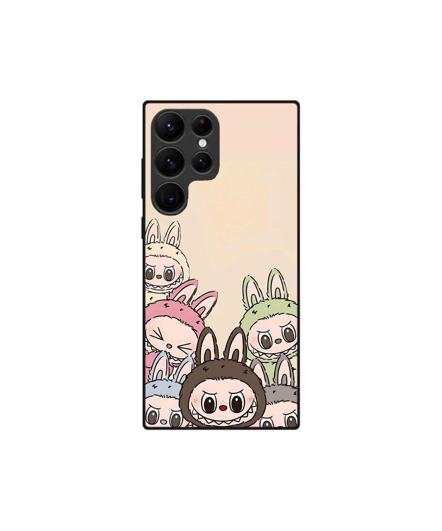 Zimomo Labubu Metal Back Cover Phone Case for Samsung Galaxy S22 Ultra