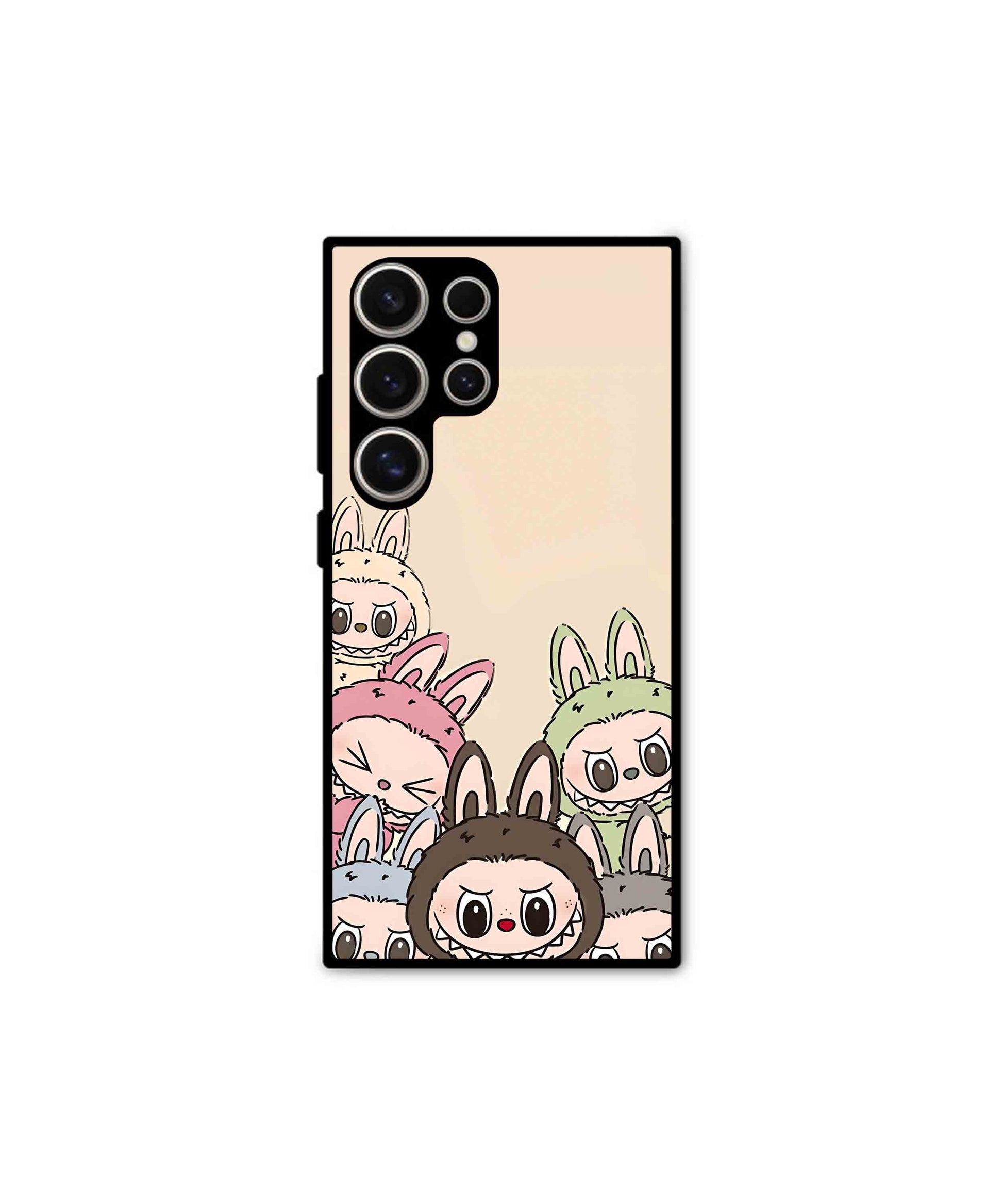 Zimomo Labubu Metal Back Cover Phone Case for Samsung Galaxy S24 Ultra