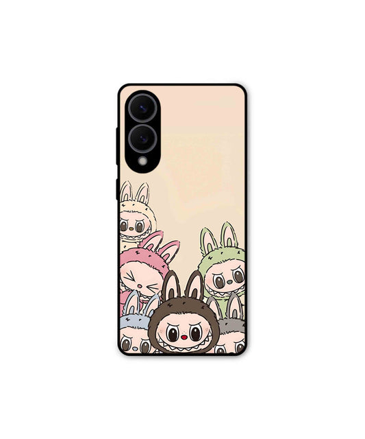 Zimomo Labubu Metal Back Cover Phone Case for Samsung Galaxy S25 Edge