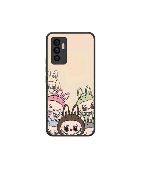 Zimomo Labubu Metal Back Cover Phone Case for Vivo T1