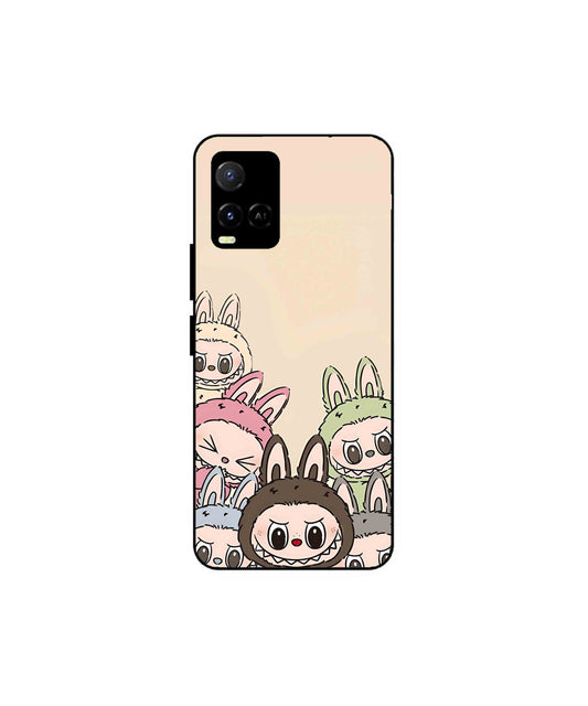 Zimomo Labubu Metal Back Cover Phone Case for Vivo Y21