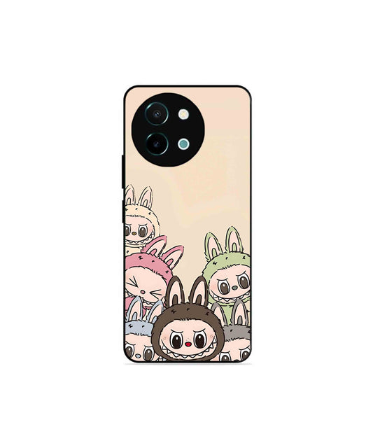 Zimomo Labubu Metal Back Cover Phone Case for Vivo Y38