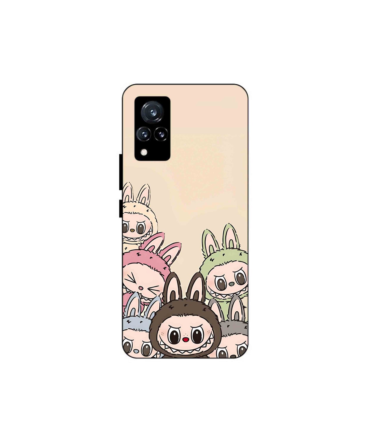 Zimomo Labubu Metal Back Cover Phone Case for Vivo v21