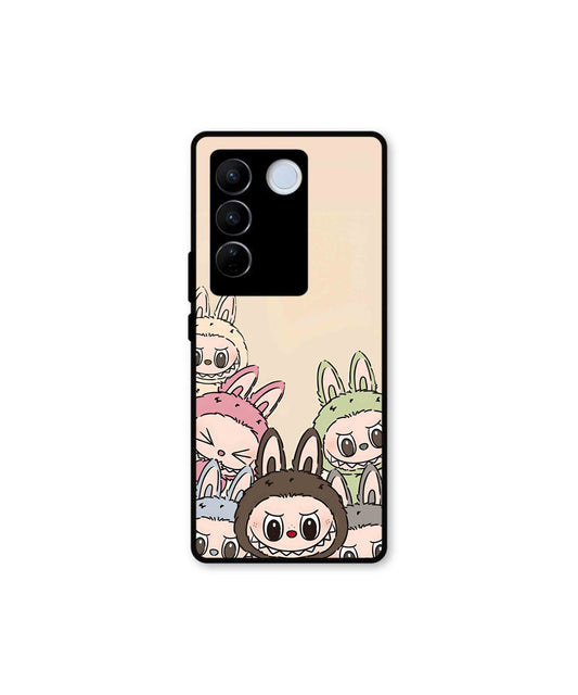 Zimomo Labubu Metal Back Cover Phone Case for Vivo v27e