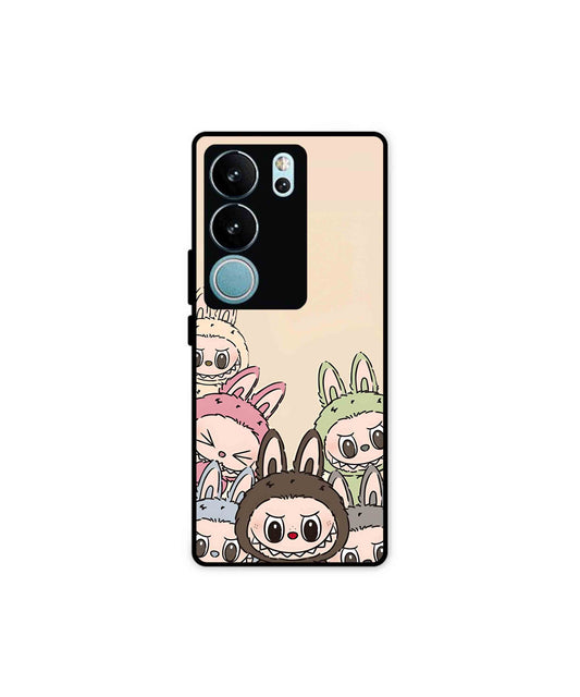 Zimomo Labubu Metal Back Cover Phone Case for Vivo v29 Pro